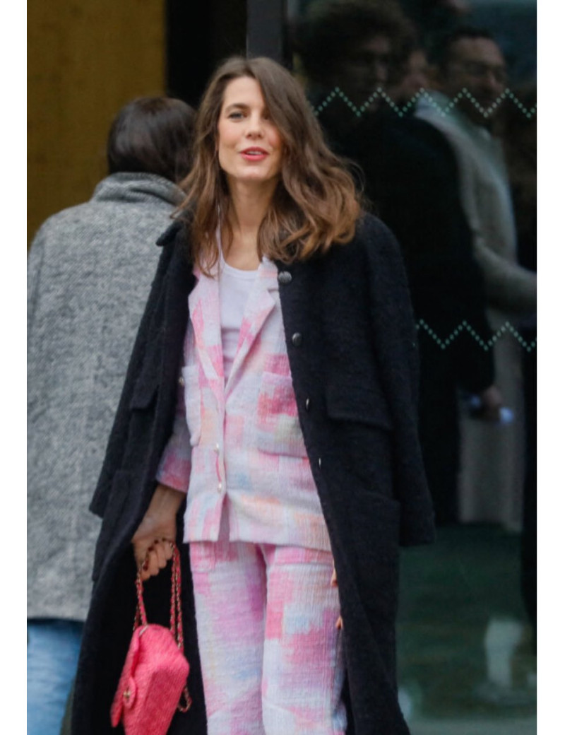 Veste T 36 CHANEL tweed rose et blanc