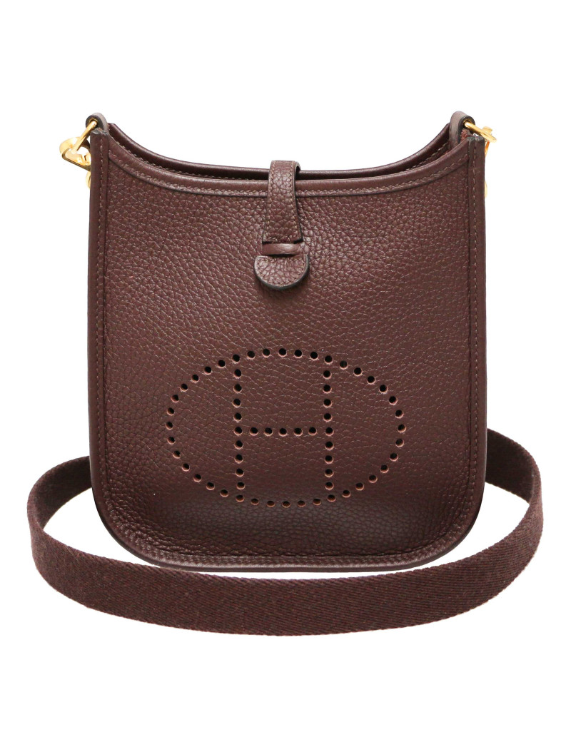 Mini Evelyne HERMES taurillon Marron Mahogany