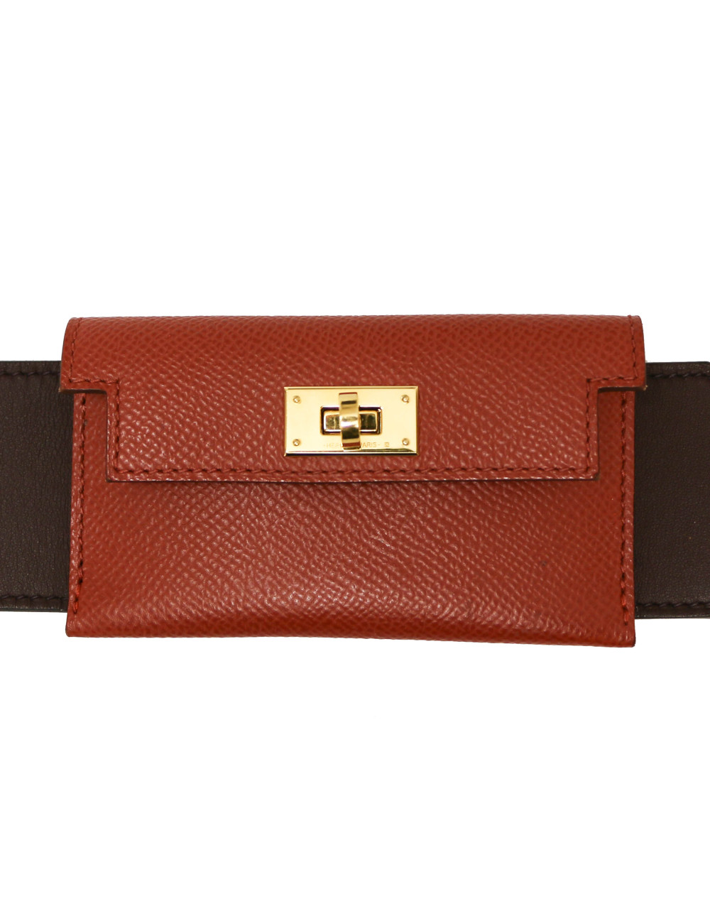 HERMES Boudoulière Kelly pocket T 85 rouge sellier