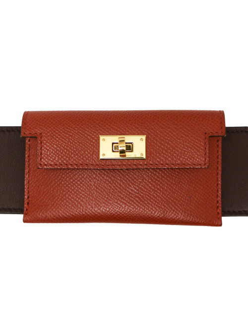 HERMES Boudoulière Kelly pocket T 85 rouge sellier