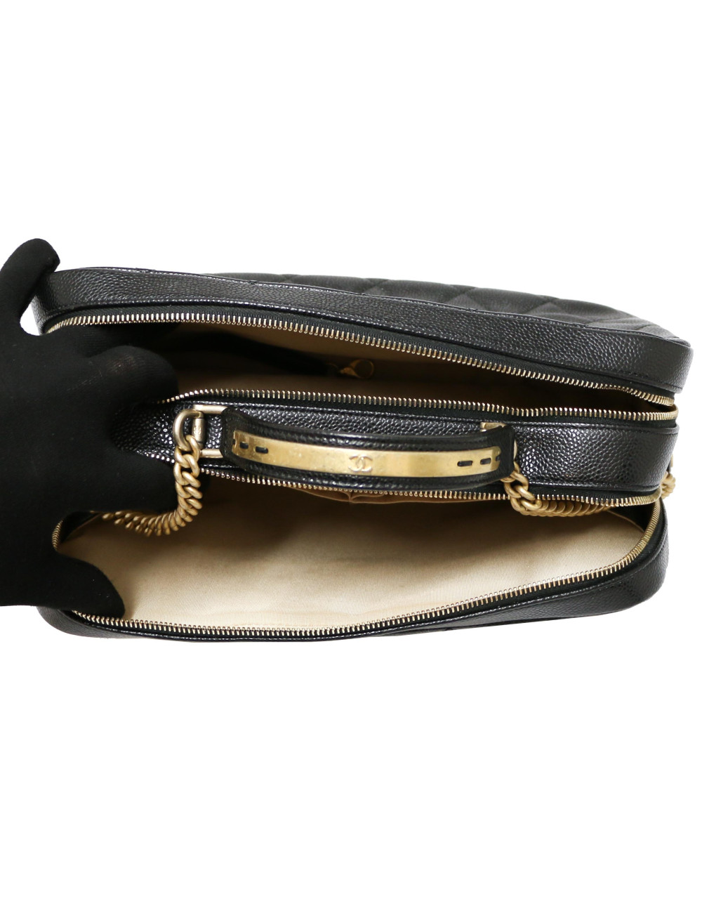 Sac CHANEL cuir caviar noir