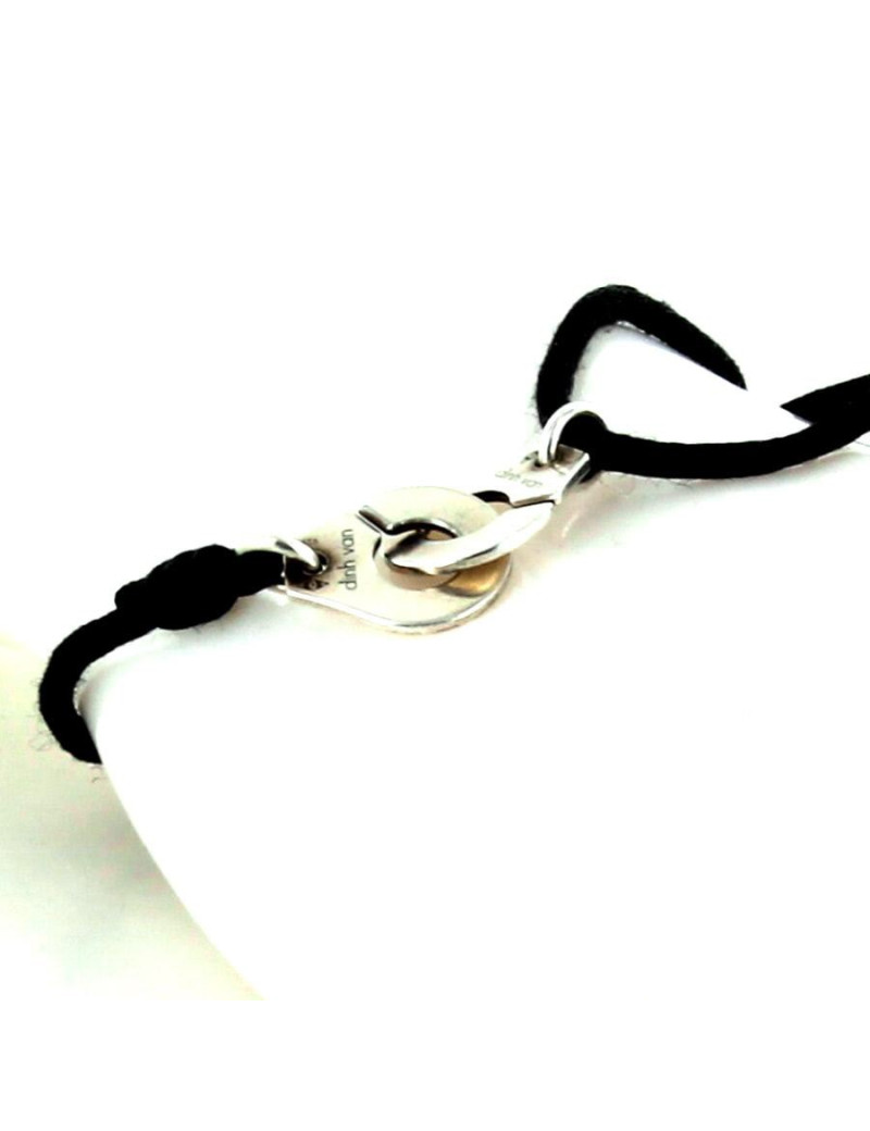 bracelet sur cordon  menottes  DINH  VAN or blanc