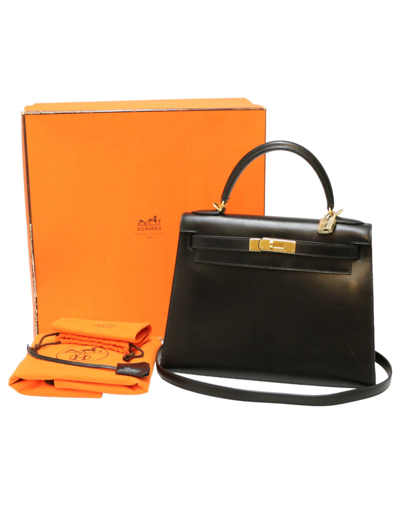 Sac HERMES Kelly II 28 cuir box