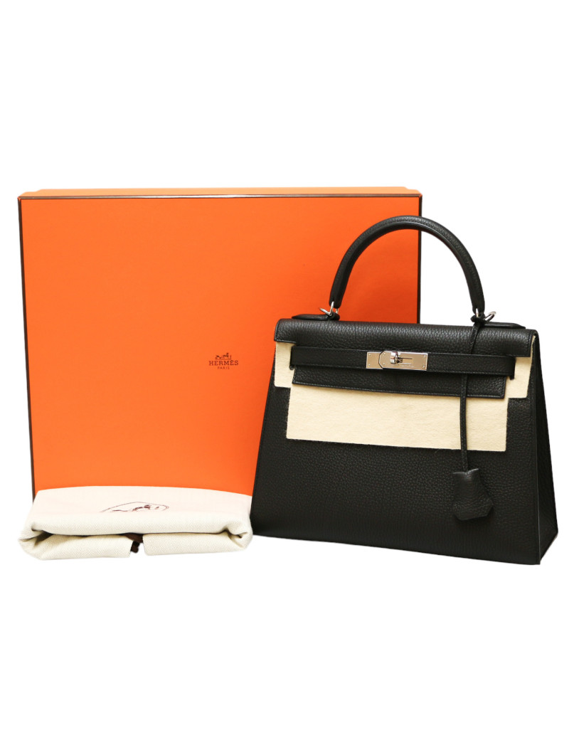 Sac HERMES Kelly II 28 togo noir