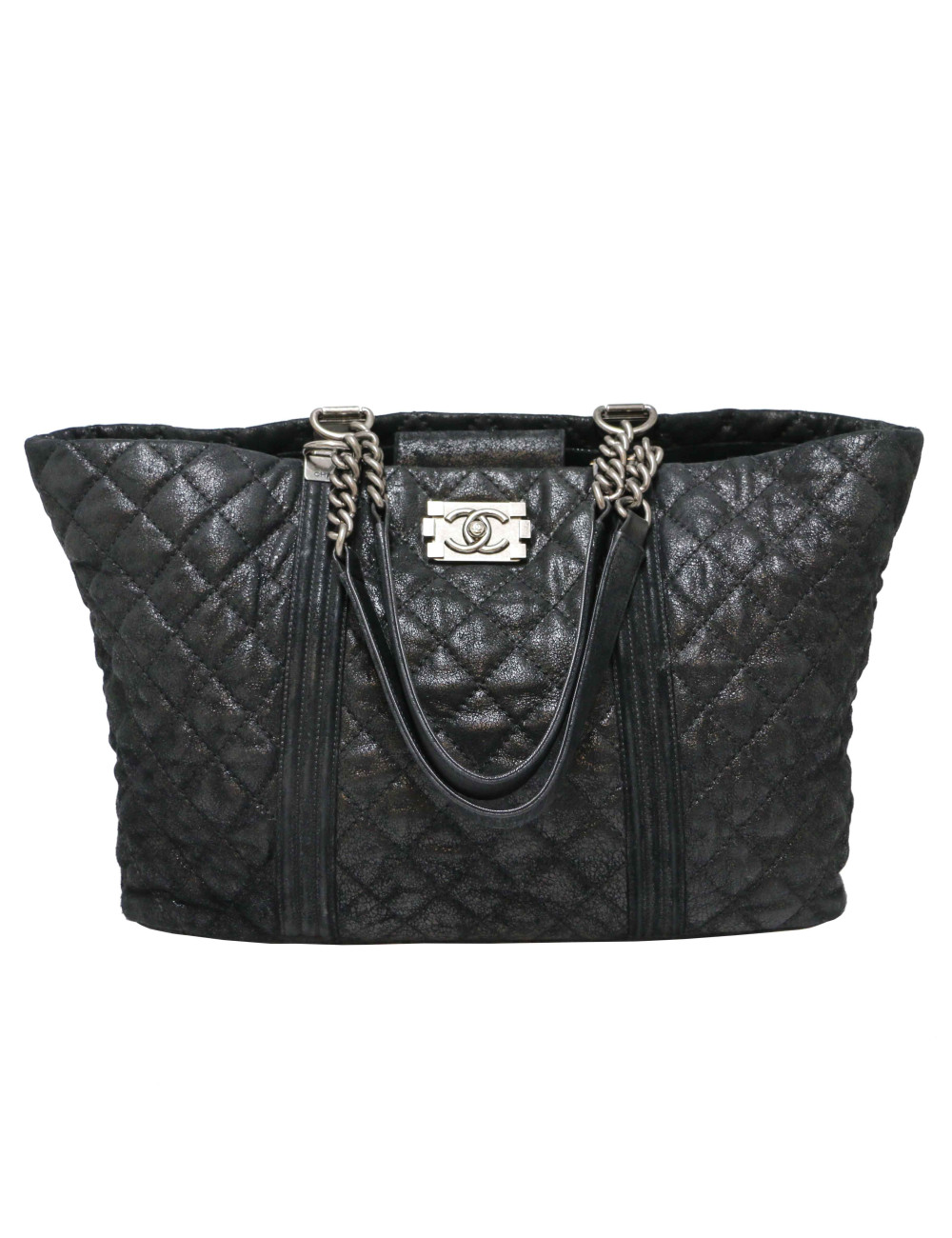 CHANEL iridescent black tote bag
