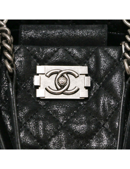 CHANEL iridescent black tote bag