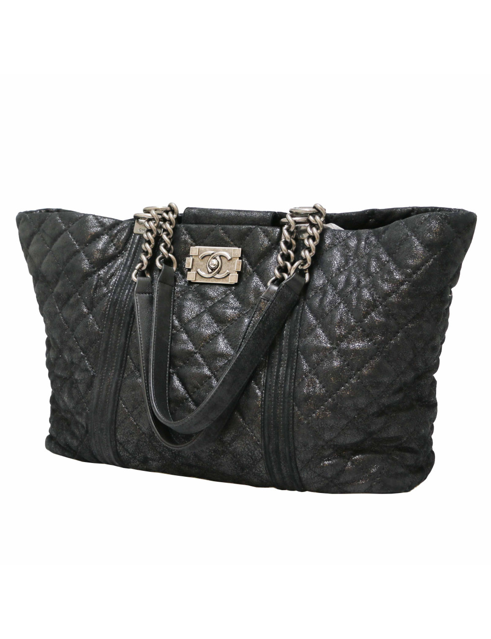 CHANEL iridescent black tote bag