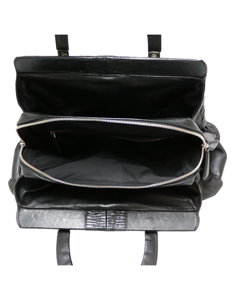 Sac CHRISTIAN cuir lisse noir