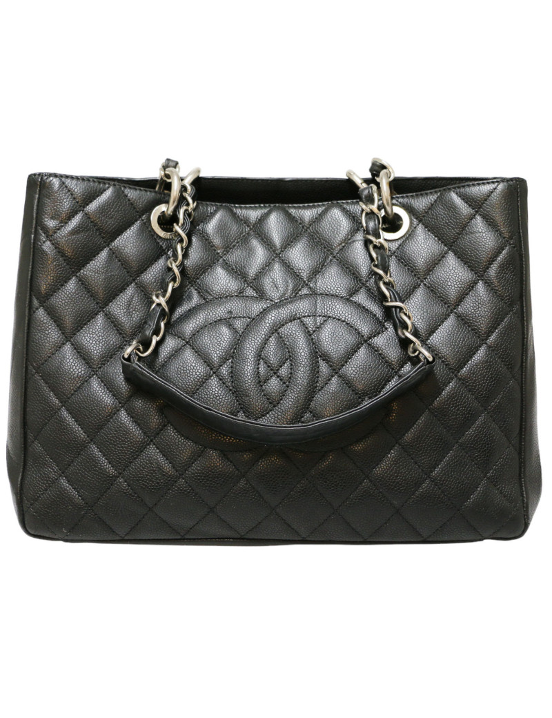 Cabas CHANEL cuir caviar noir