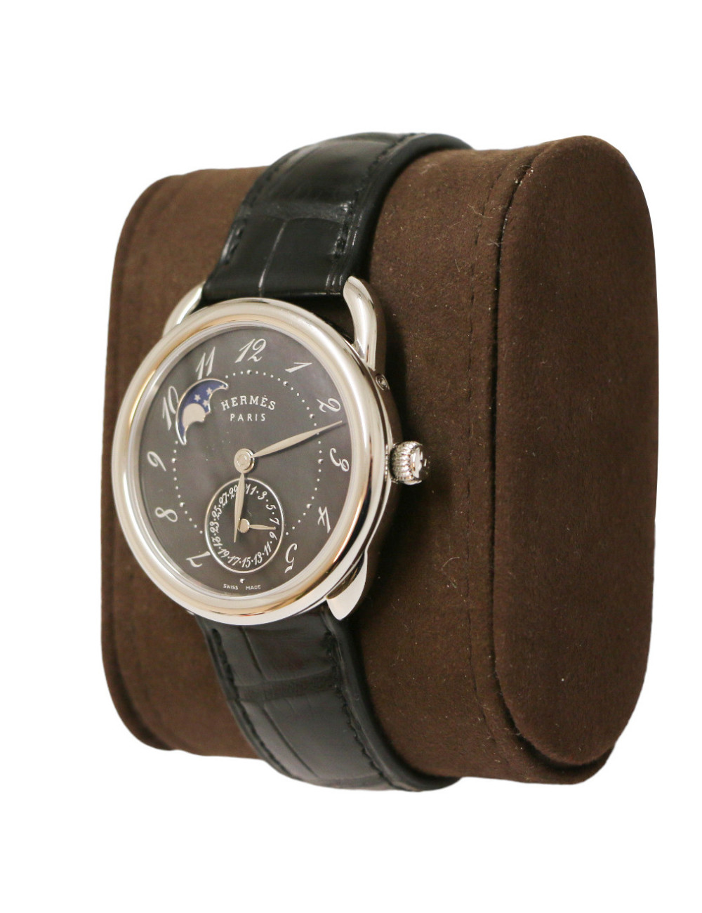 HERMES Arceau watch with crocodile bracelet