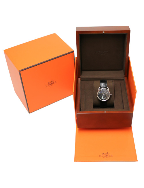HERMES Arceau watch with crocodile bracelet