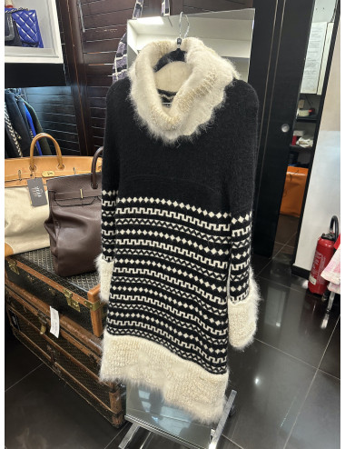 Robe T 38 CHANEL laine imprimé géométrique 2