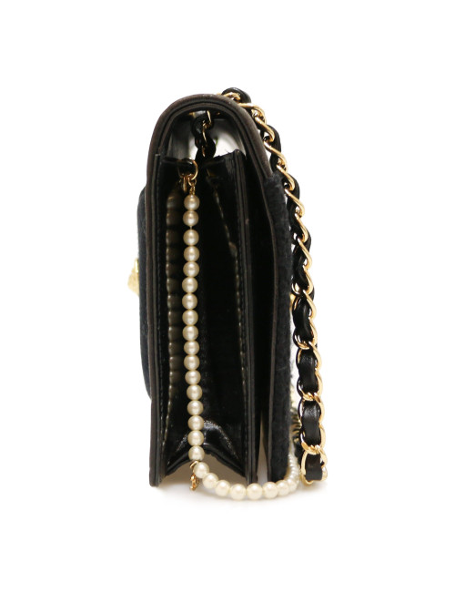 Sac CHANEL cuir et tweed noir