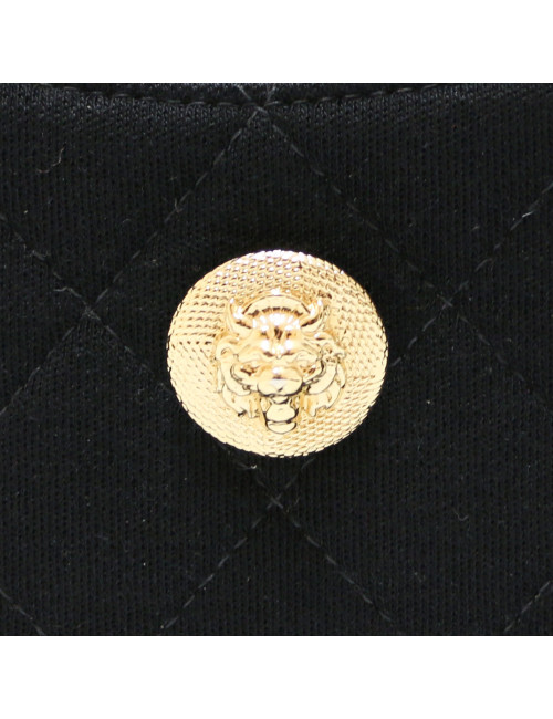 Sac CHANEL cuir et tweed noir