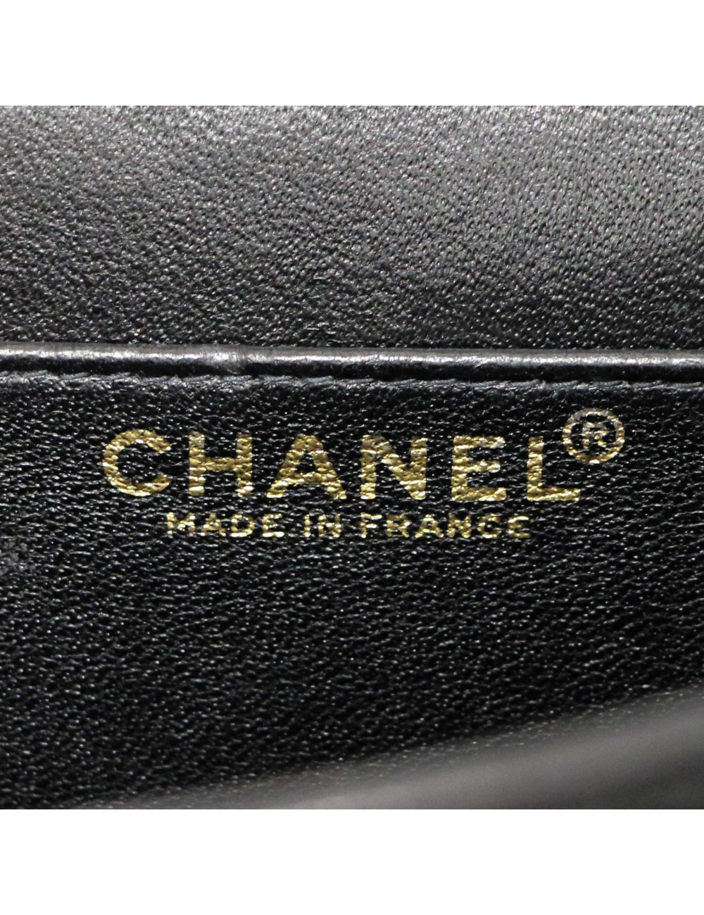 Sac CHANEL cuir et tweed noir