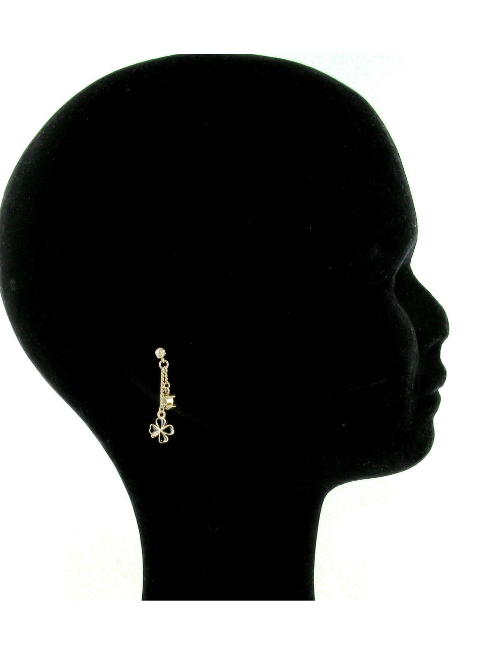 Boucles d'oreilles CHANEL pendant trèfle noir