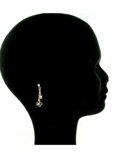 Boucles d'oreilles CHANEL pendant trèfle noir