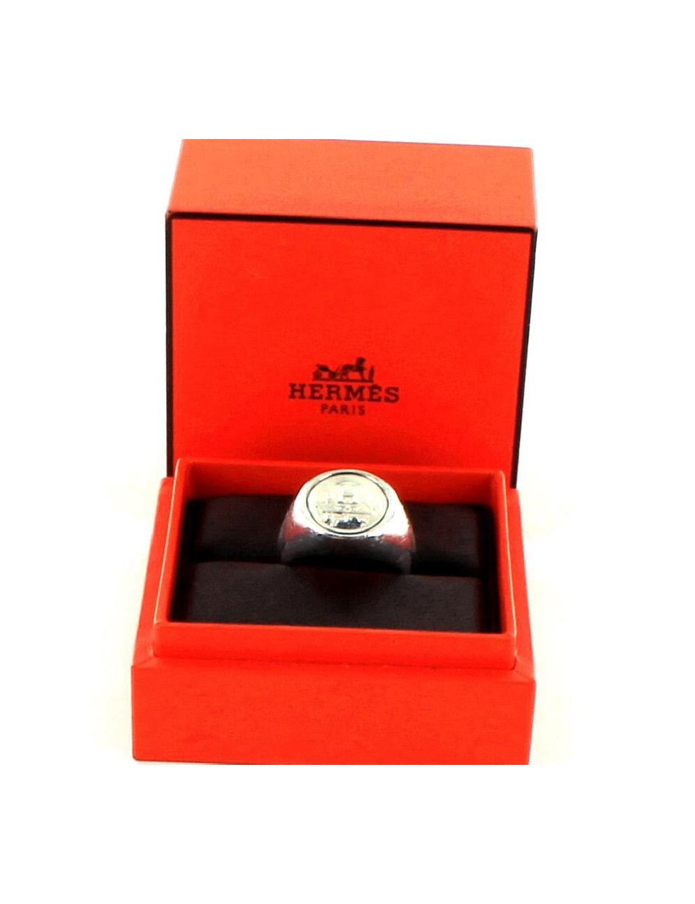 Bague HERMES armoiries H argent