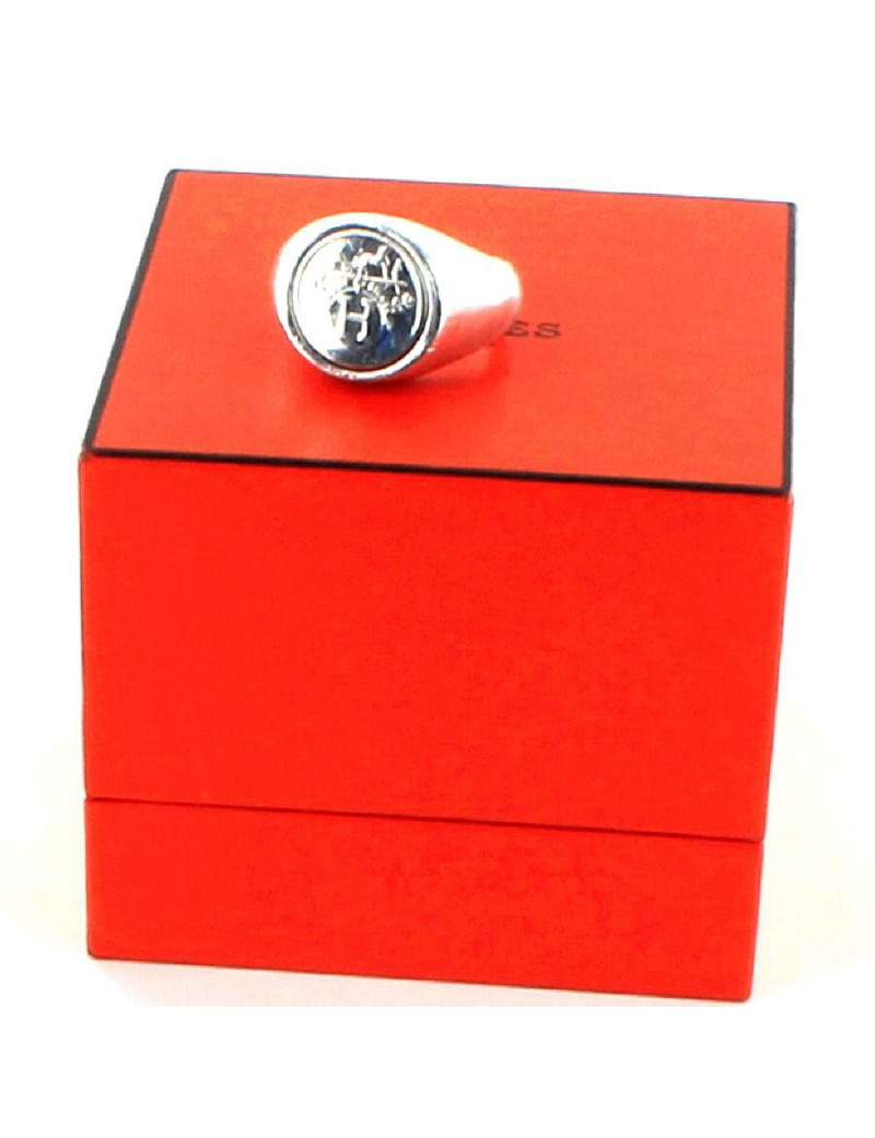 Bague HERMES armoiries H argent