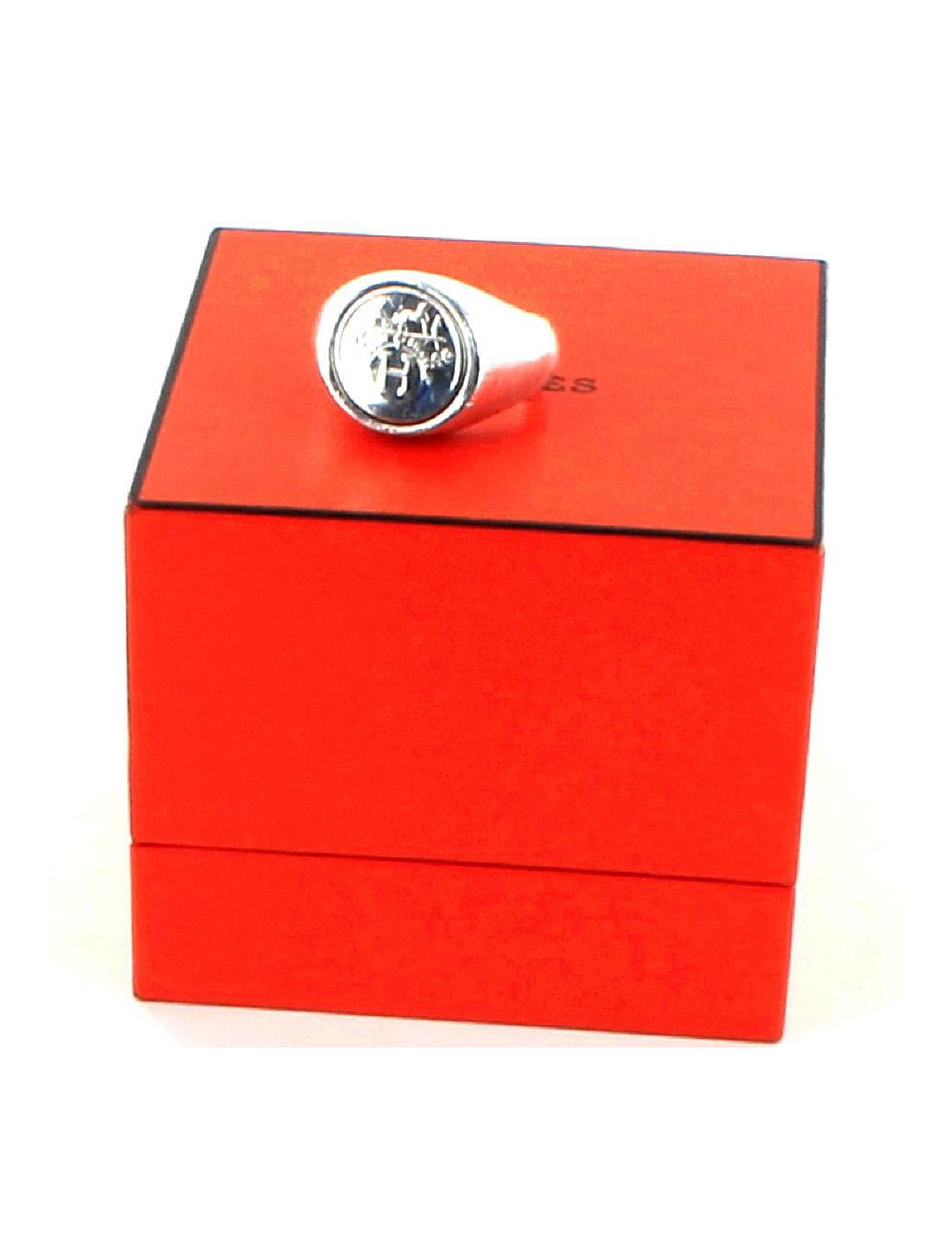 Bague HERMES armoiries H argent