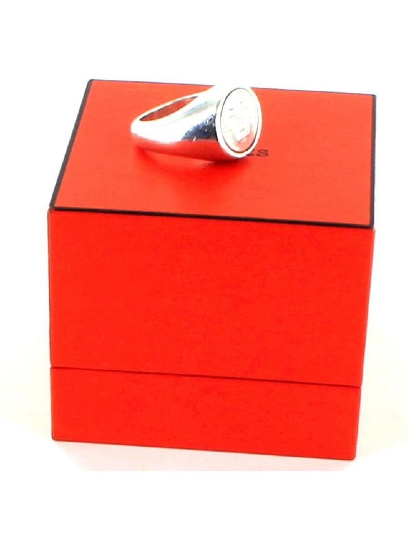 Bague HERMES armoiries H argent