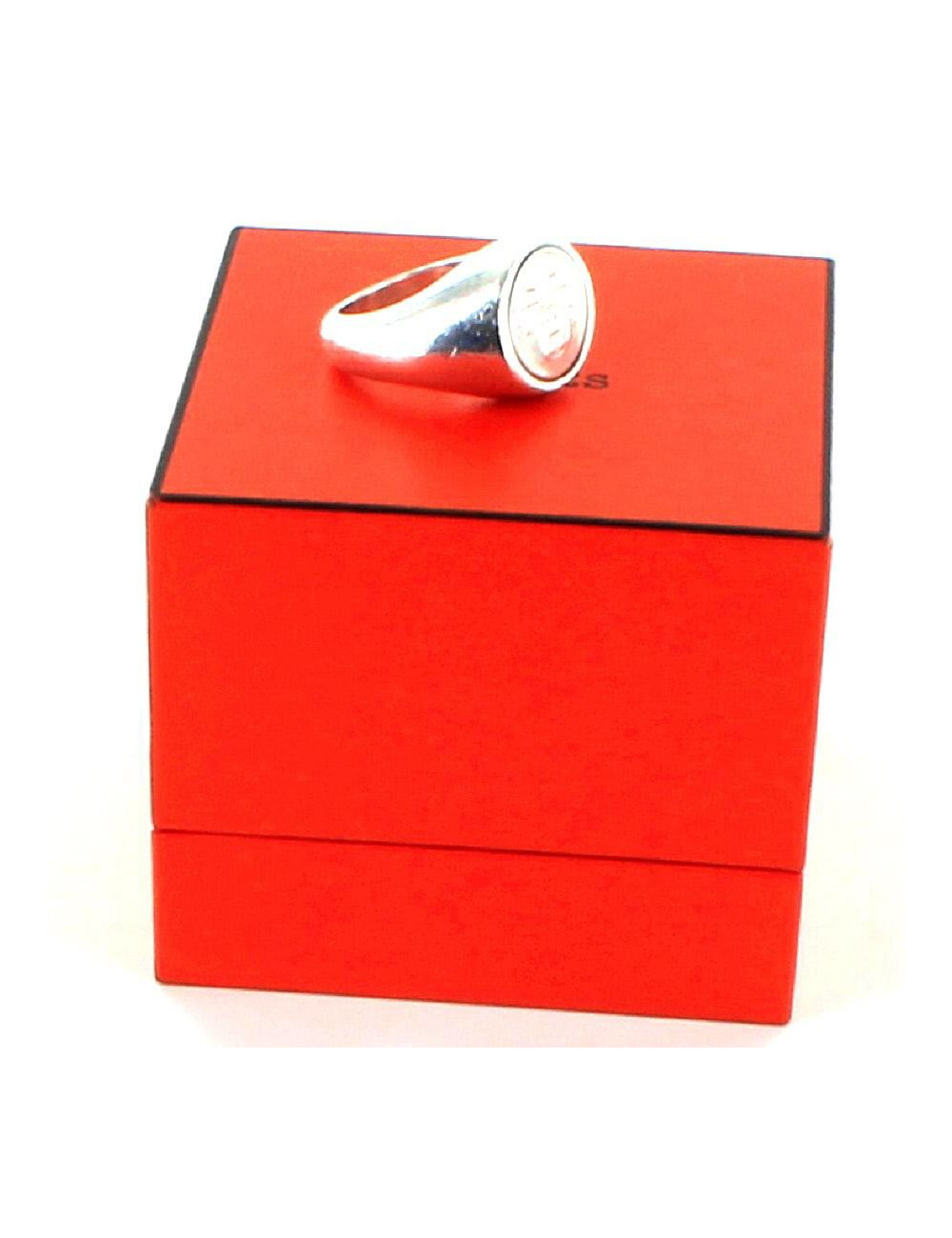 Bague HERMES armoiries H argent