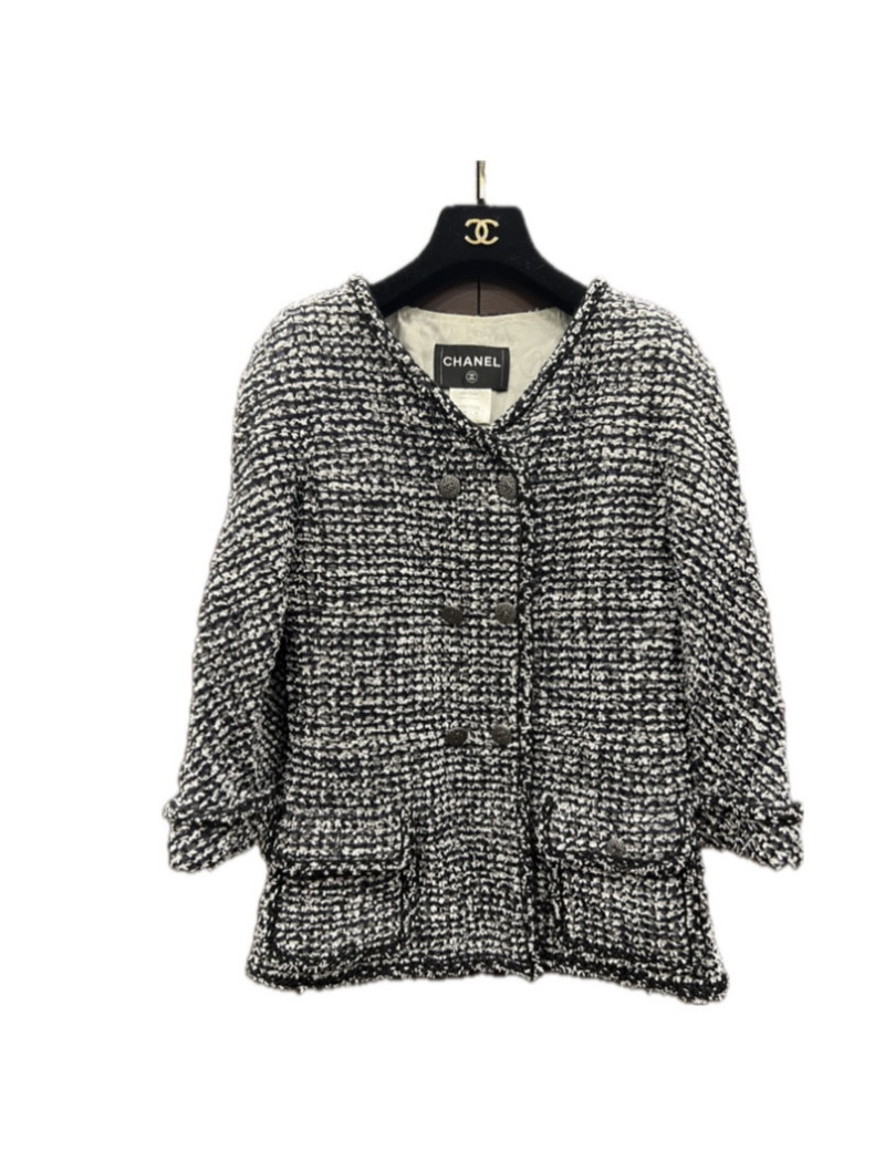 Veste tweed CHANEL T36 grise