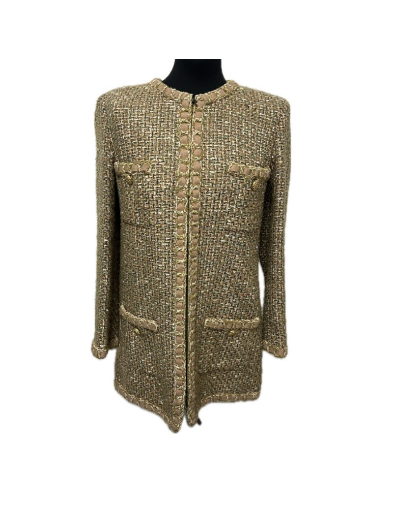 Veste longue T 44 CHANEL tweed