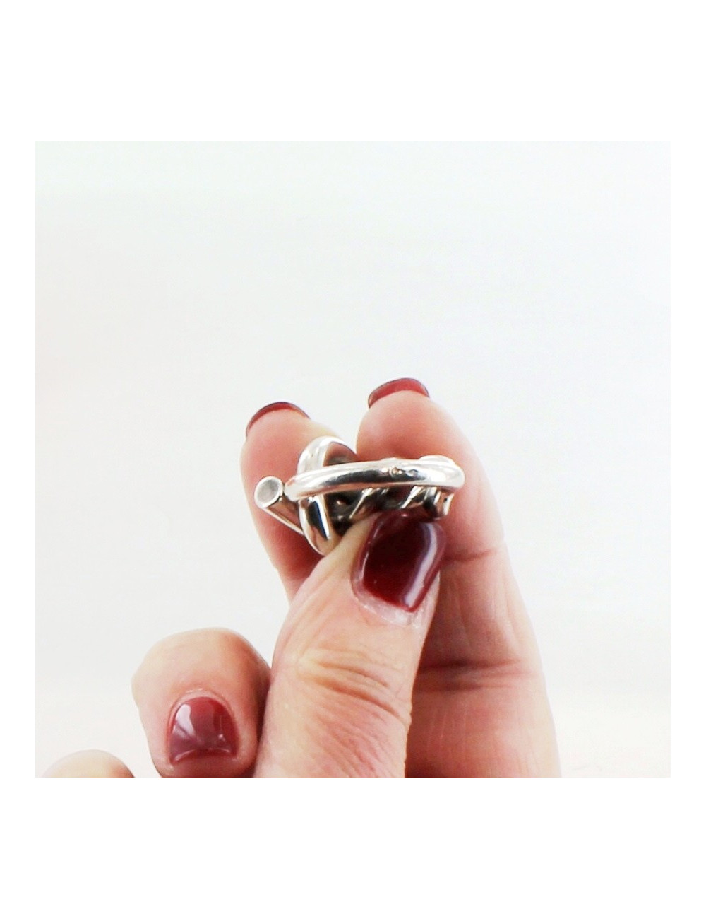 Bague "Croisette" HERMES argent t51