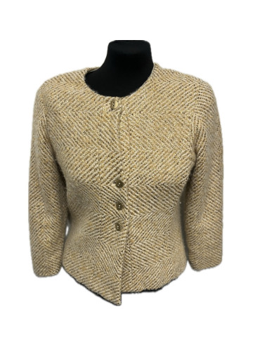 Veste T 40 CHANEL fils d'or écharpe