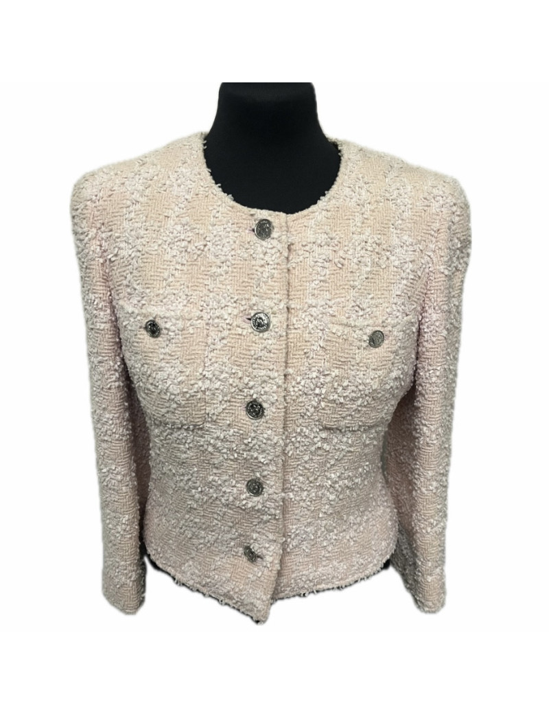 Veste T 38 CHANEL tweed rose