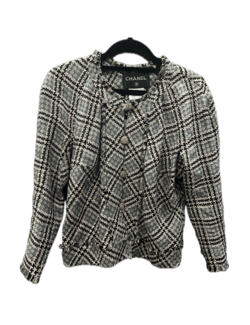 Veste CHANEL T44 rose et grise printemps 2011