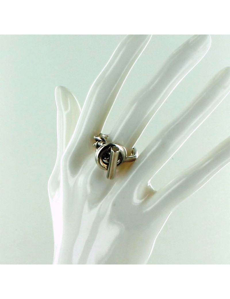 Bague "Croisette" HERMES argent t51