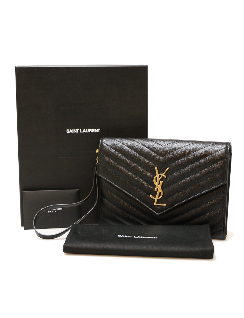 Pochette Cassandre YSL SAINT LAURENT cuir grainé