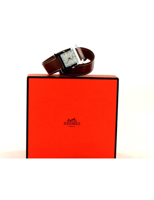montre heure H HERMES acier mm