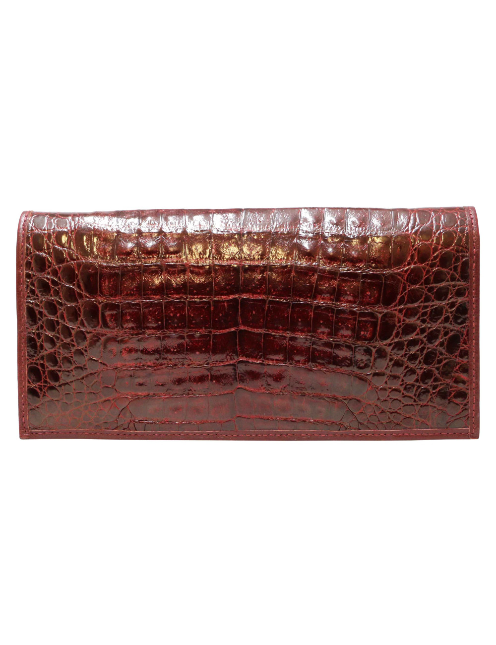 Sac pochette crocodile bordeaux