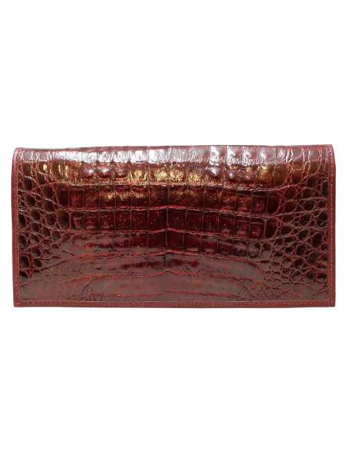 Sac pochette crocodile bordeaux
