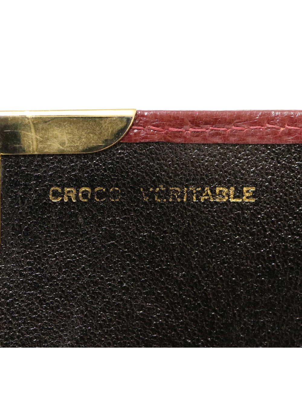 Sac pochette crocodile bordeaux