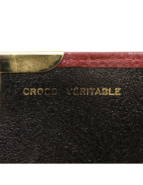 Sac pochette crocodile bordeaux
