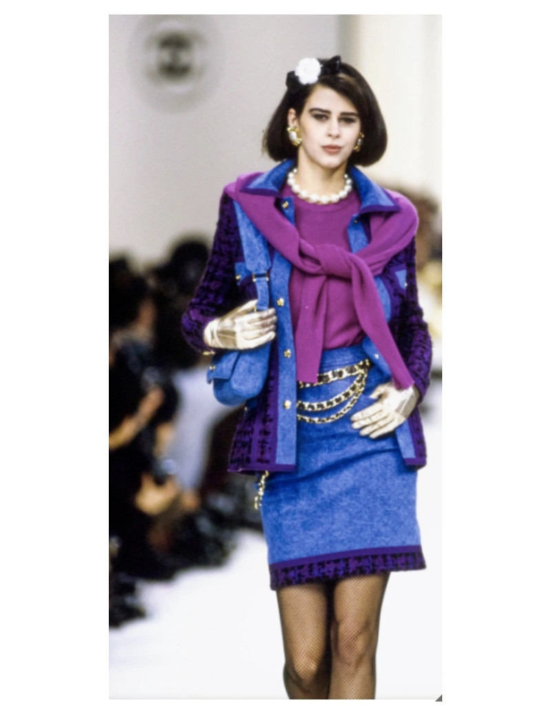 Veste CHANEL T40 tweed denim bleu