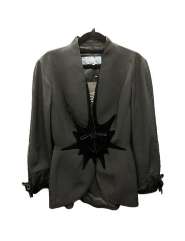 Veste T42 T.MUGLER noire gansée de velours