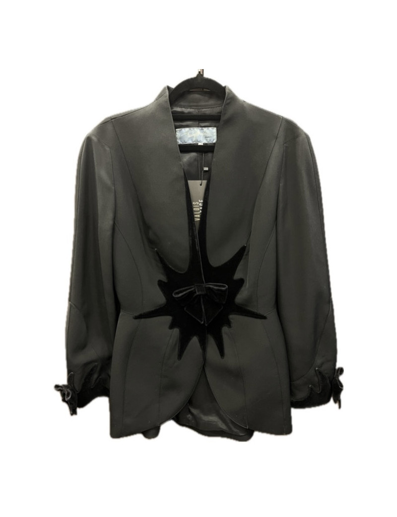 Veste T42 T.MUGLER noire gansée de velours