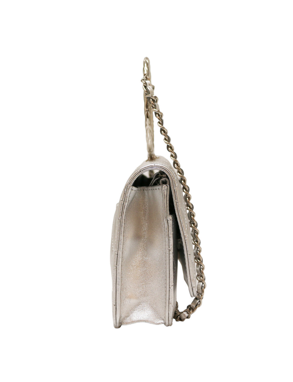 WOC CHANEL cuir argent