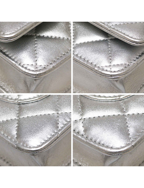 WOC CHANEL cuir argent