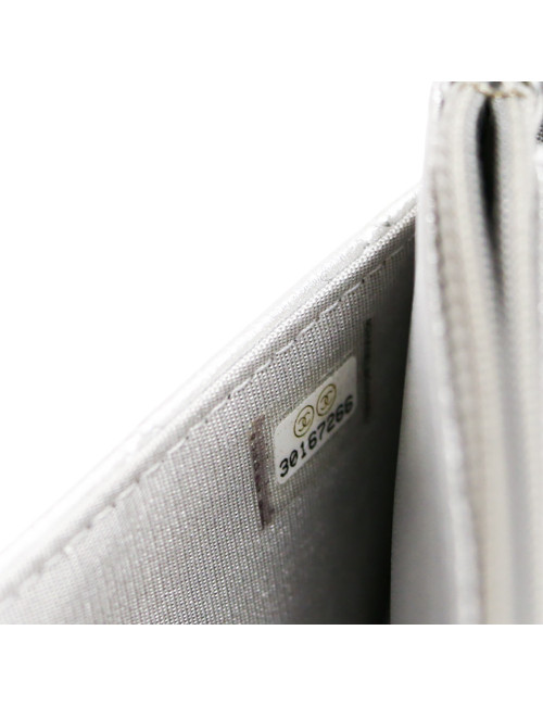 WOC CHANEL cuir argent