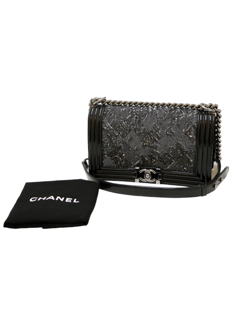 Sac Boy CHANEL sequins noirs
