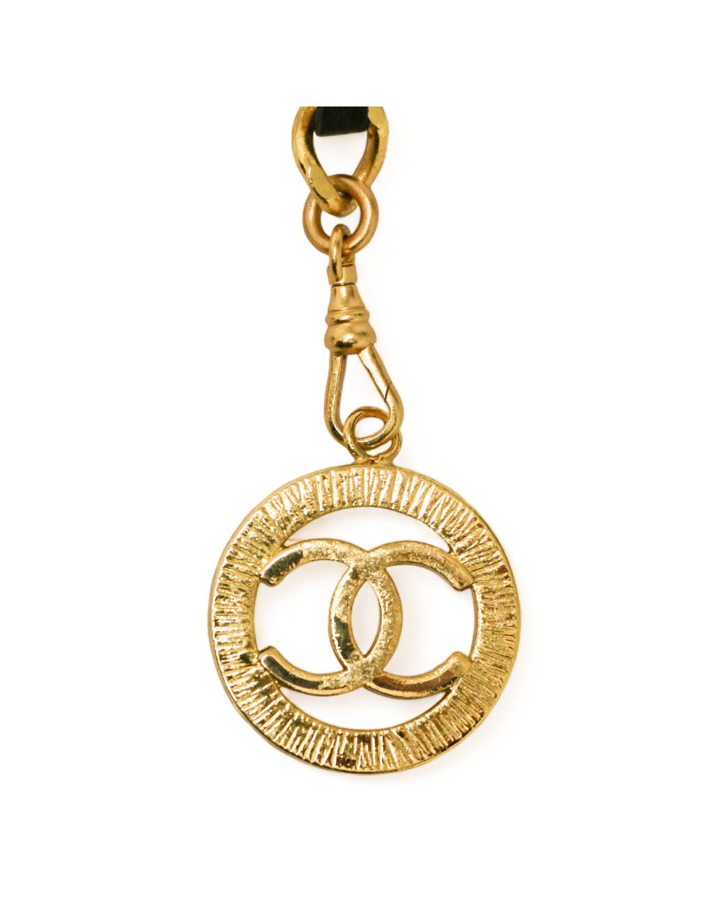 CHANEL Leather and Chain Belt