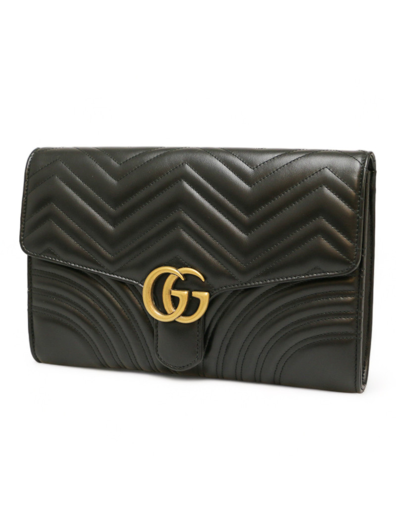 Pochette GUCCI Marmont cuir noir GM