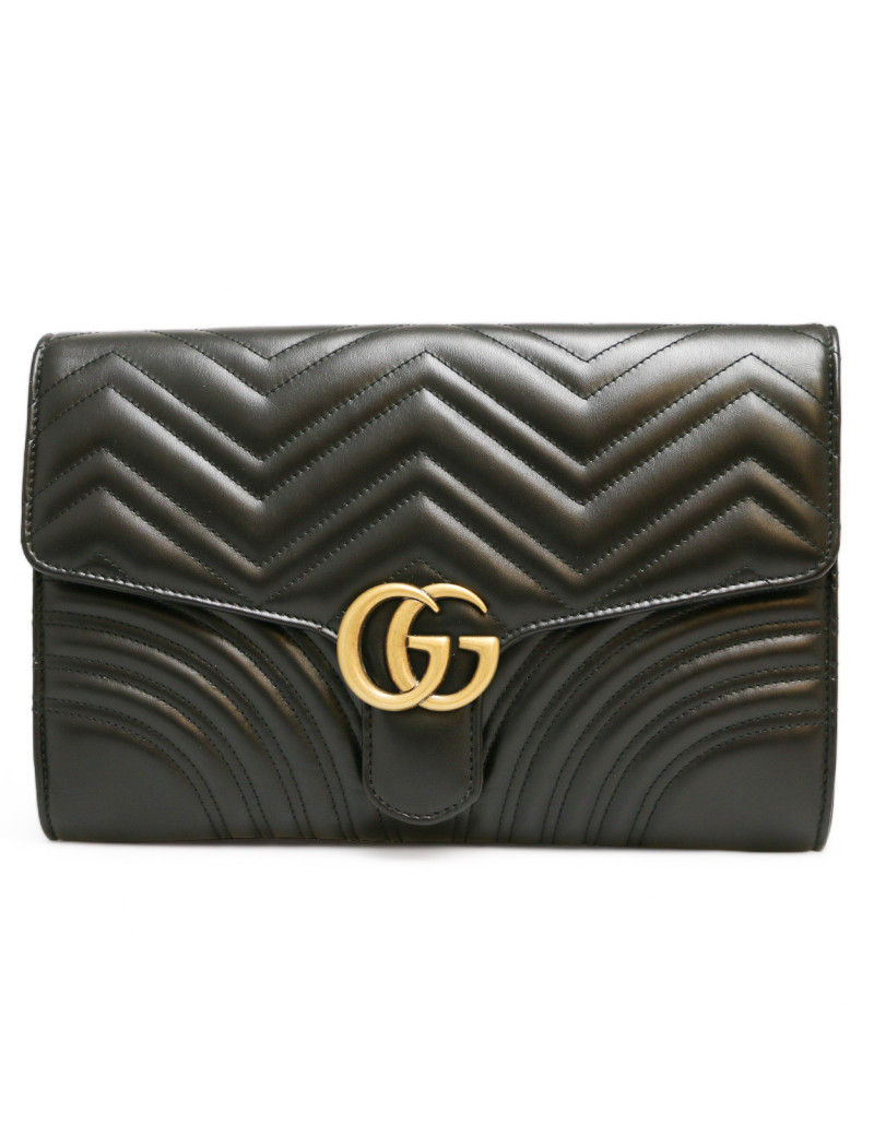 Pochette GUCCI Marmont cuir noir GM
