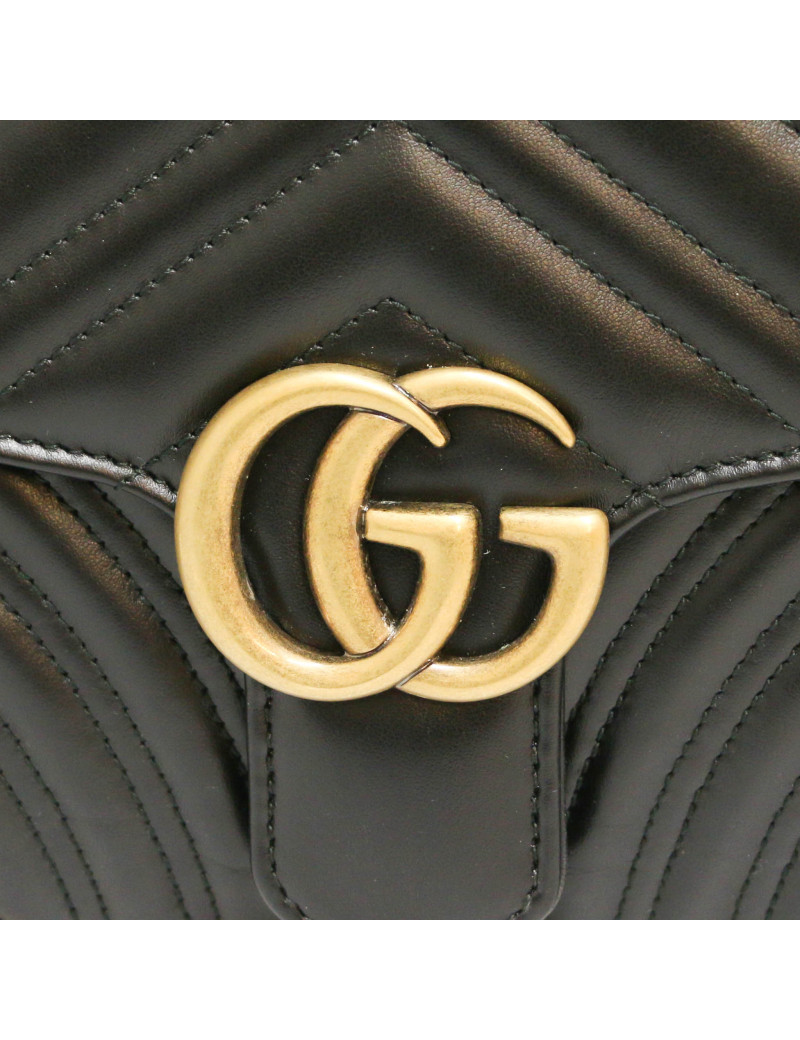 Pochette GUCCI Marmont cuir noir GM